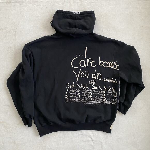 2025 Supreme X Aphex Twin Hoodie Zip Up Sweatshirt I Care Because You Do XL 1995 - Picture 11 of 11